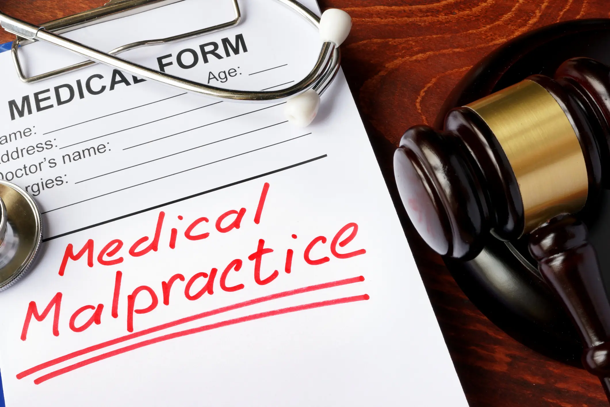 Stephen C. Carter, PC Attorney at Law | Hartwell, GA | medical form with words medical malpractice written on it